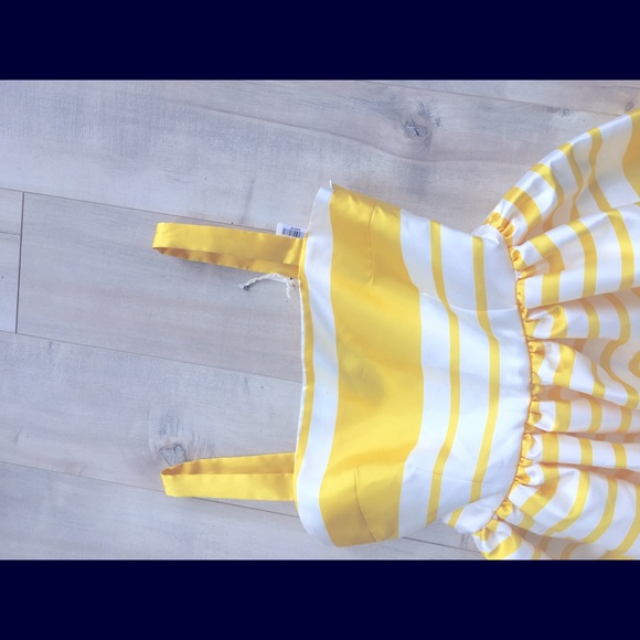 ALESSANDRO ENRIQUEZ White yellow puffy sundress - Picture 4 of 7